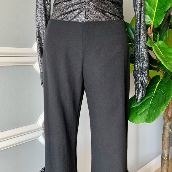 Valentino Wide Leg Wool Tuxedo Pants With Ribbon Ties Size 8 - Picture 2 of 12